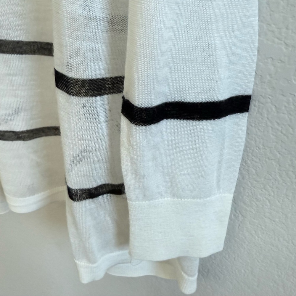 LOFT White Cardigan with Black Stripes XL‎ - Picture 7 of 11